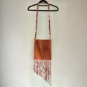 Wilson’s Leather Fringe Crossbody Bag Rust Brown Suede Boho Festival Western